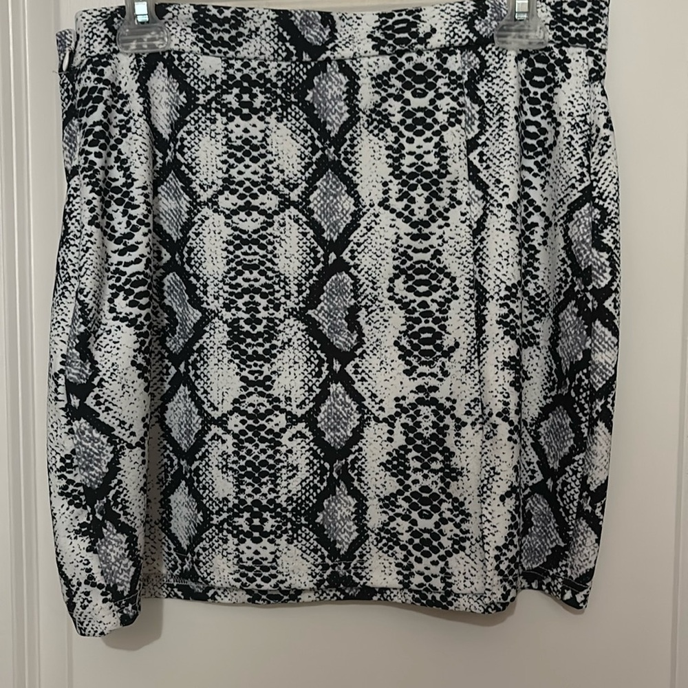 Snake Print Mini Skirt